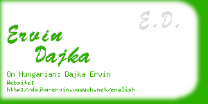 ervin dajka business card